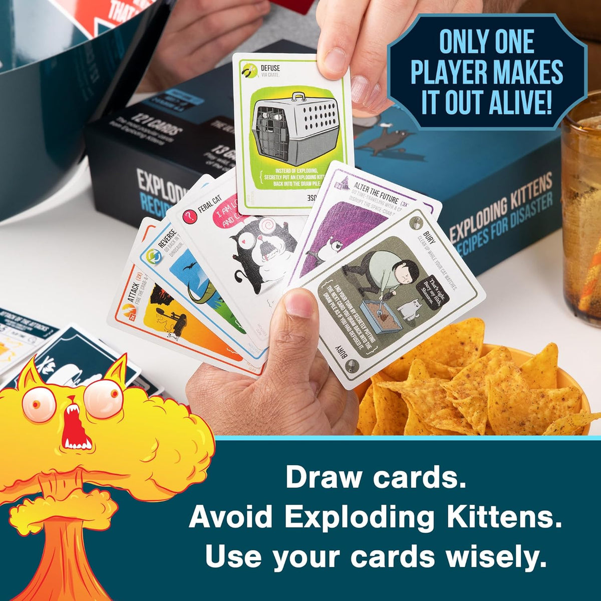 Exploding Kittens Recetas para desastres, 2-5 jugadores, mayores de 7 años