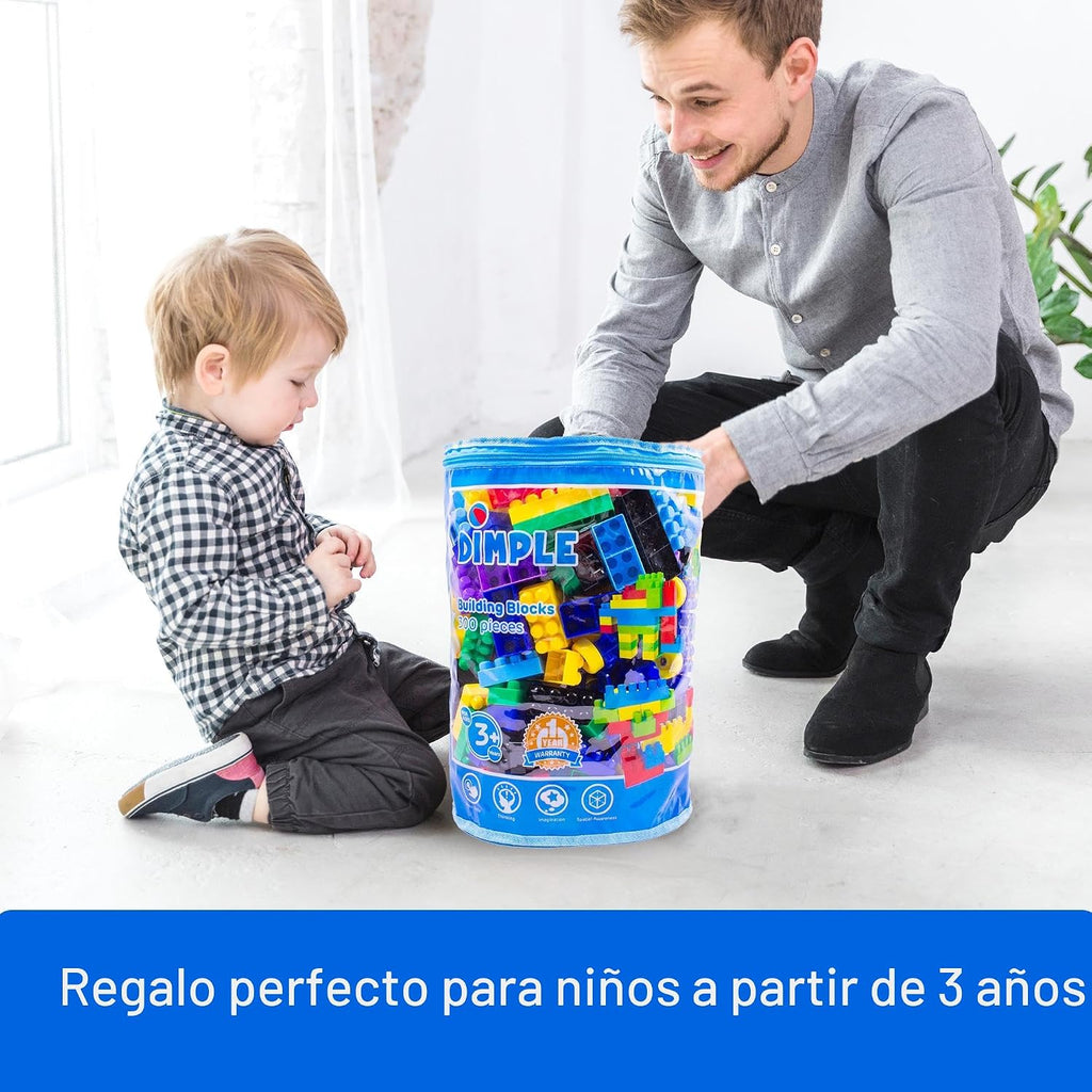 Dimple Bloques de Construcción para Niños Pequeños (300 Piezas) Juguetes de Apilamiento y Juegos de Rompecabezas para Aprendizaje y Diversión STEM, Juguetes Montessori, Bloques Educativos para Bebés
