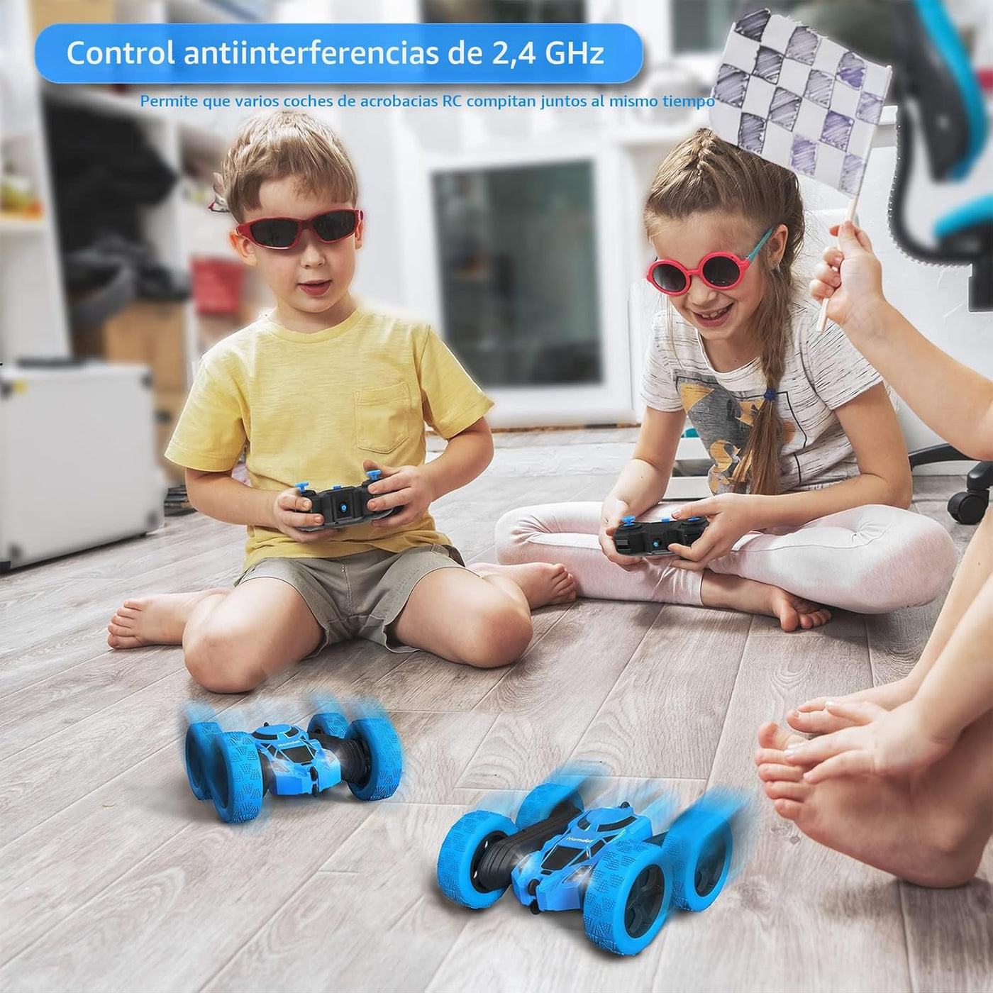 Hamdol Auto de control remoto para niños, auto de acrobacias RC gir...