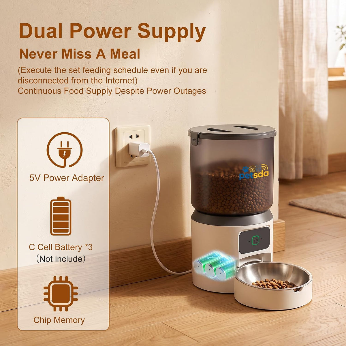 Alimentadores automáticos del gato 4L temporizó las comidas secas WiFi 10