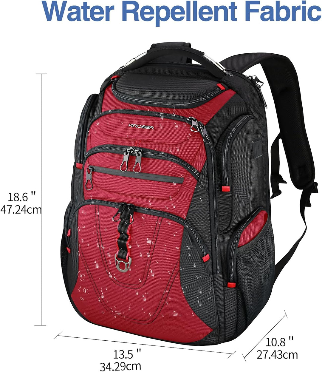 KROSER Friendly Mochila de viaje para laptop de 17.3 pulgadas, XXXL...