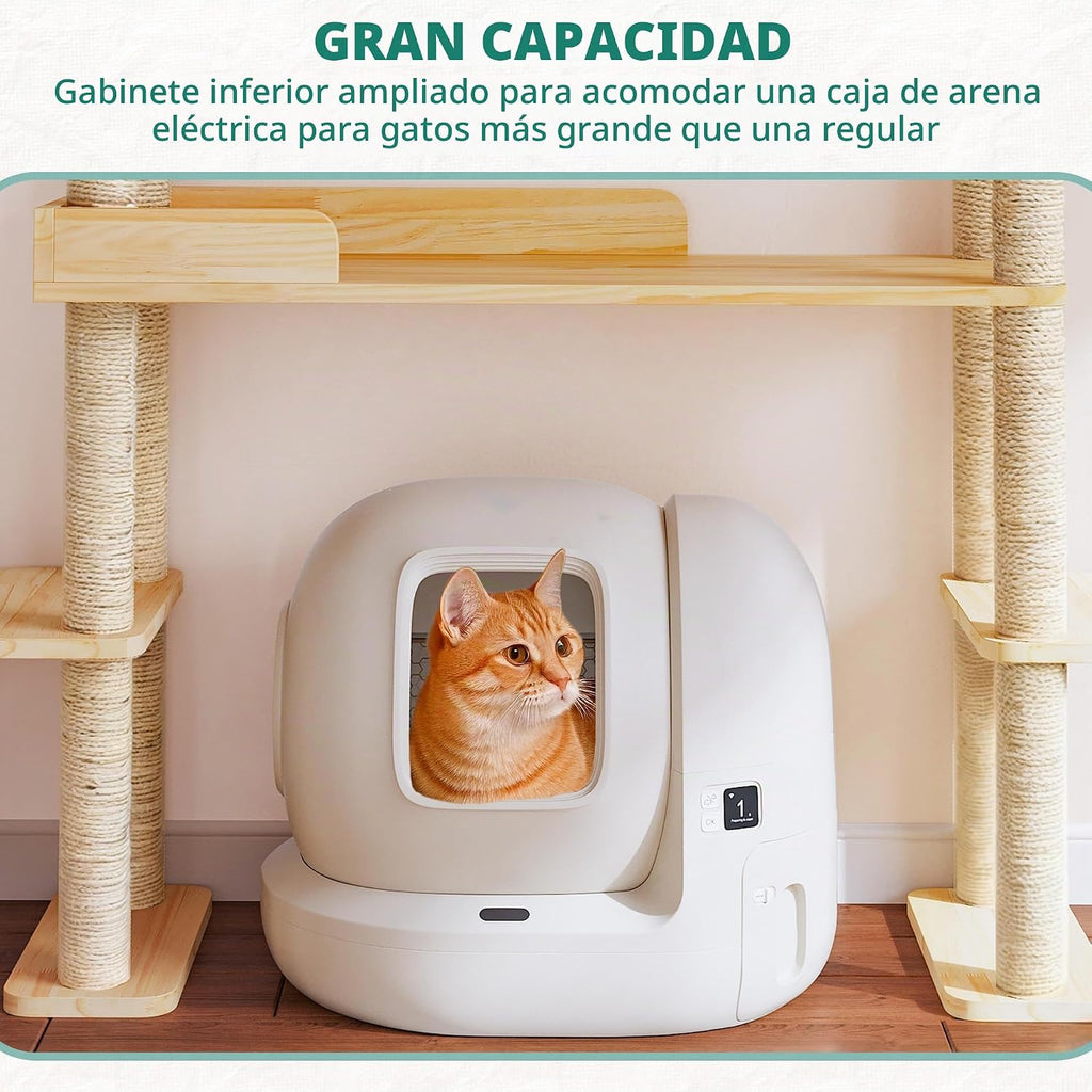 Torre para gatos de 60 pulgadas para caja de arena automática