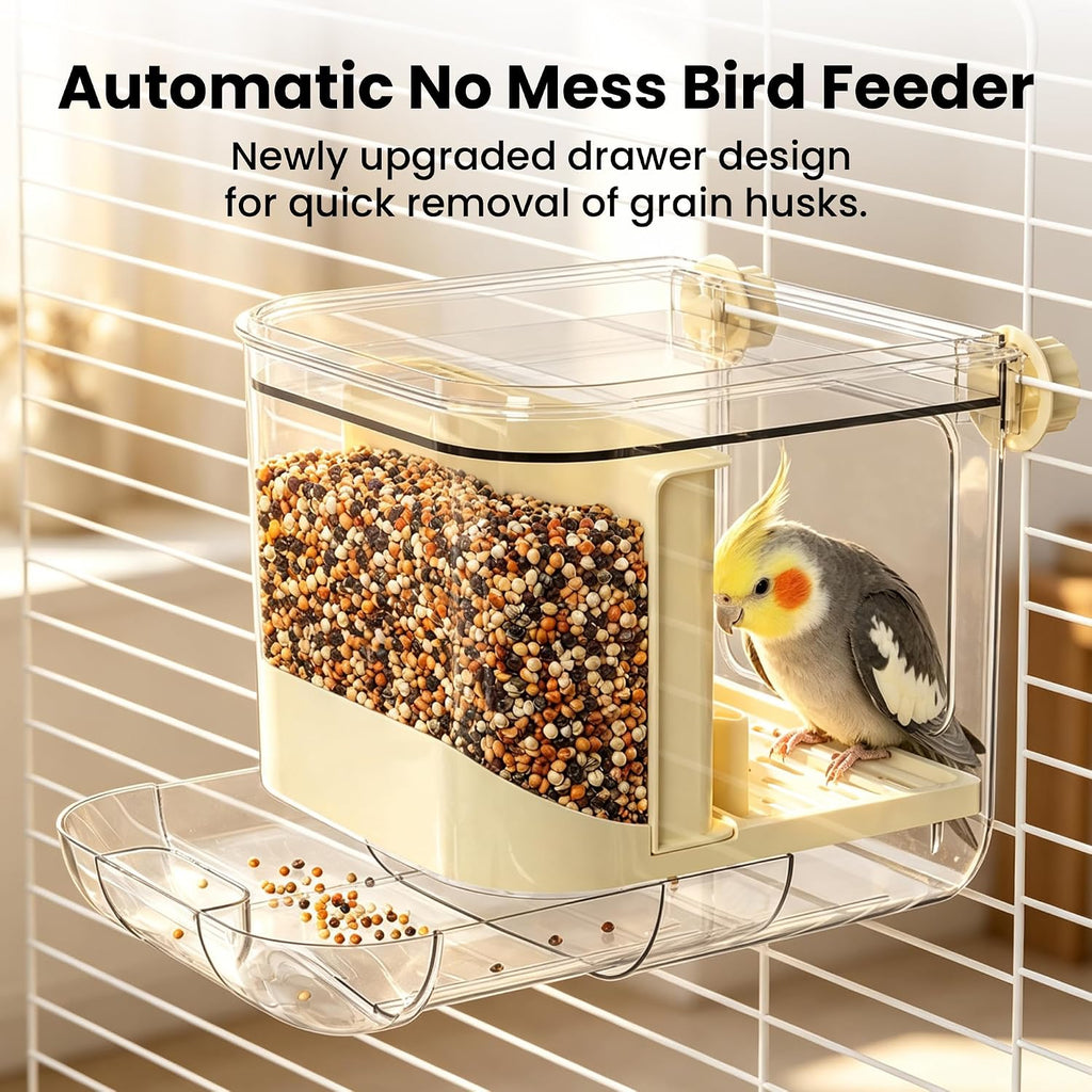 Alimentador automático para pájaros para jaula,Contenedor de alimento de