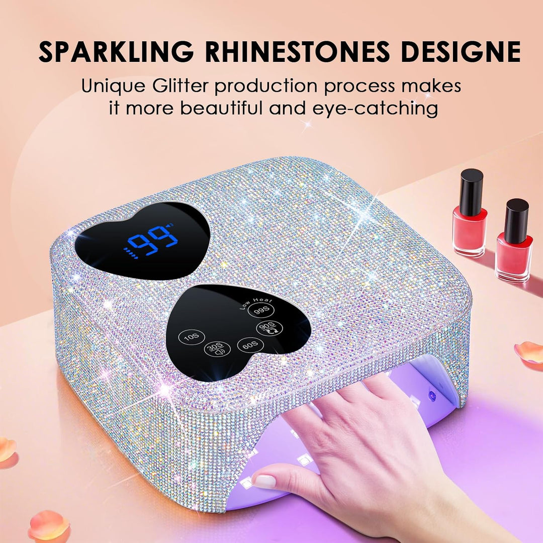 HUITINE - Lámpara de uñas LED UV, inalámbrica, 80 W, recargable, lu...