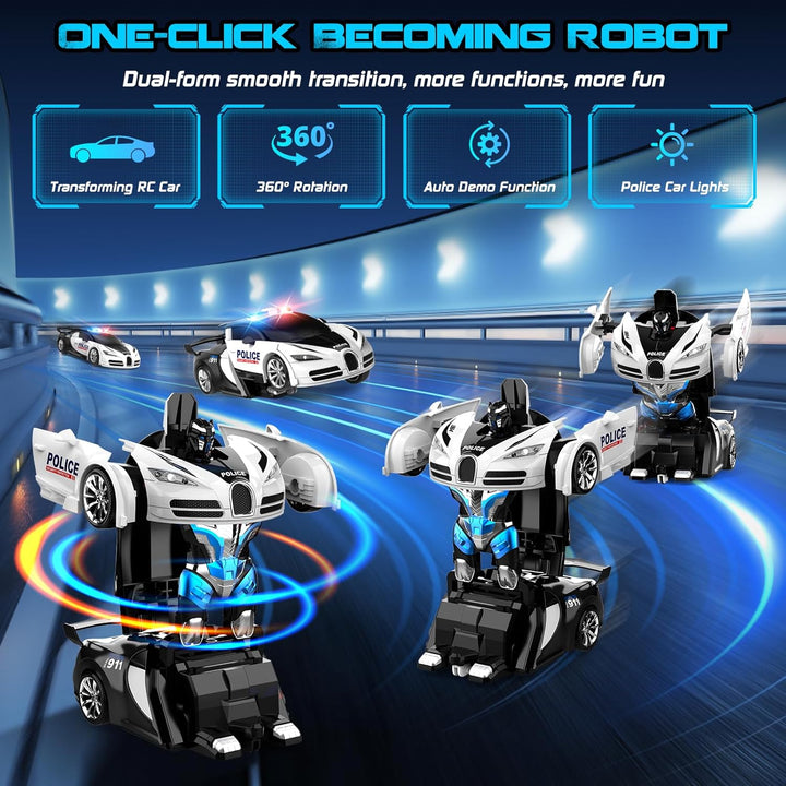AONEPTR Auto de control remoto, un clic que se convierte en robot,...