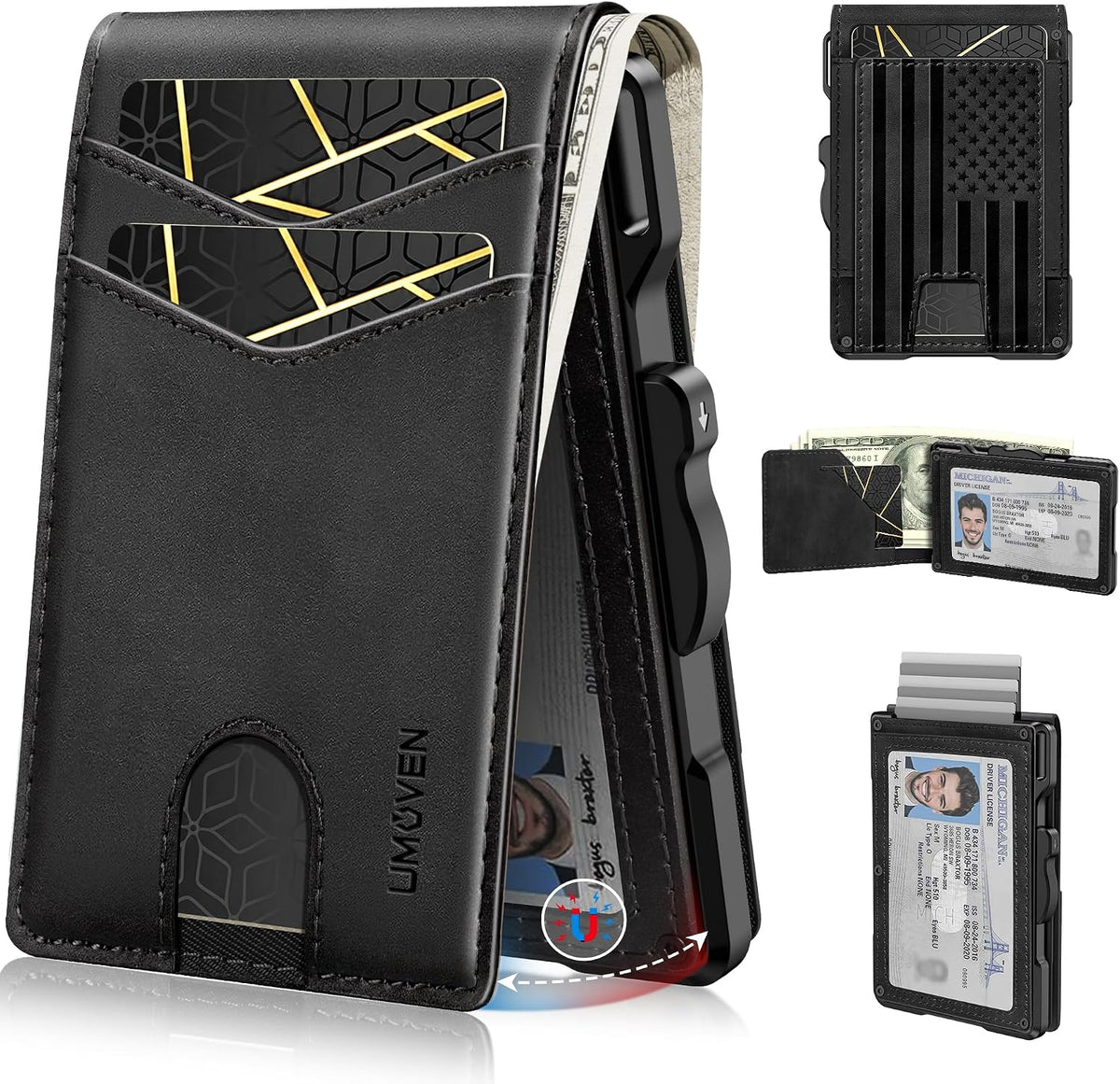 Billetera para hombre minimalista con bloqueo RFID y ranura para tarjetas