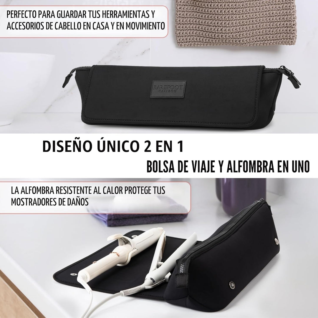 BAREFOOT CARIBOU Bolsa de viaje para herramientas para el cabello y...