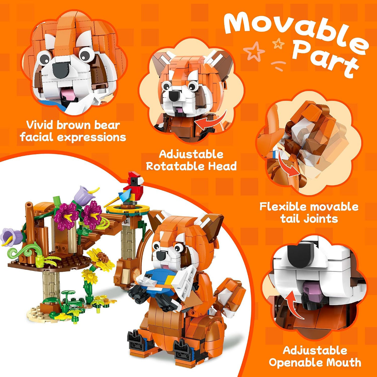 Juego de construcción de animales 3 en 1 para niños mayores de