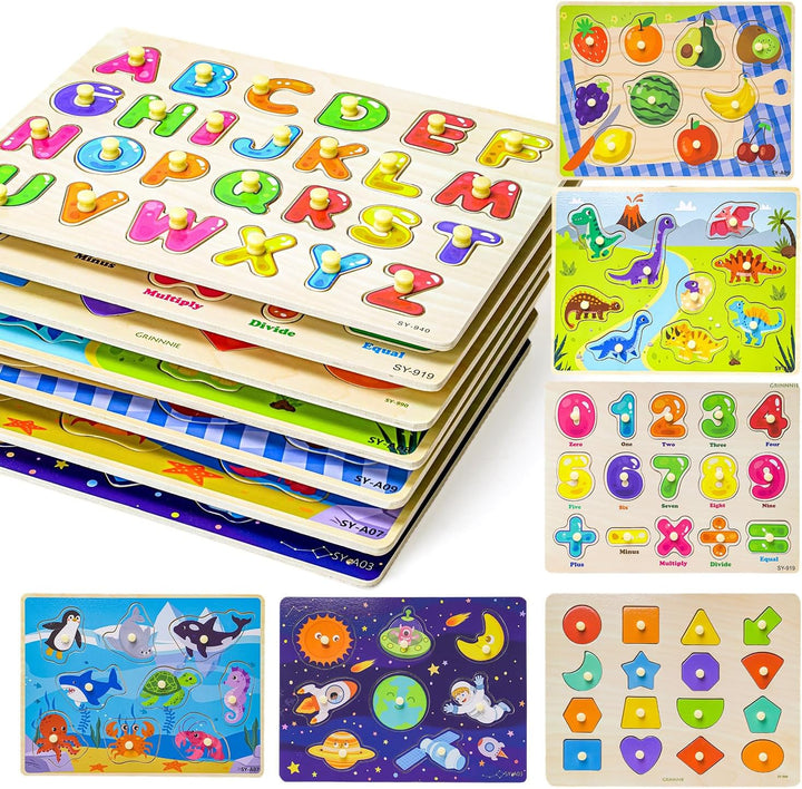 GRINNNIE - Rompecabezas para niños de 2, 3 y 4 años, 7 piezas Monte...