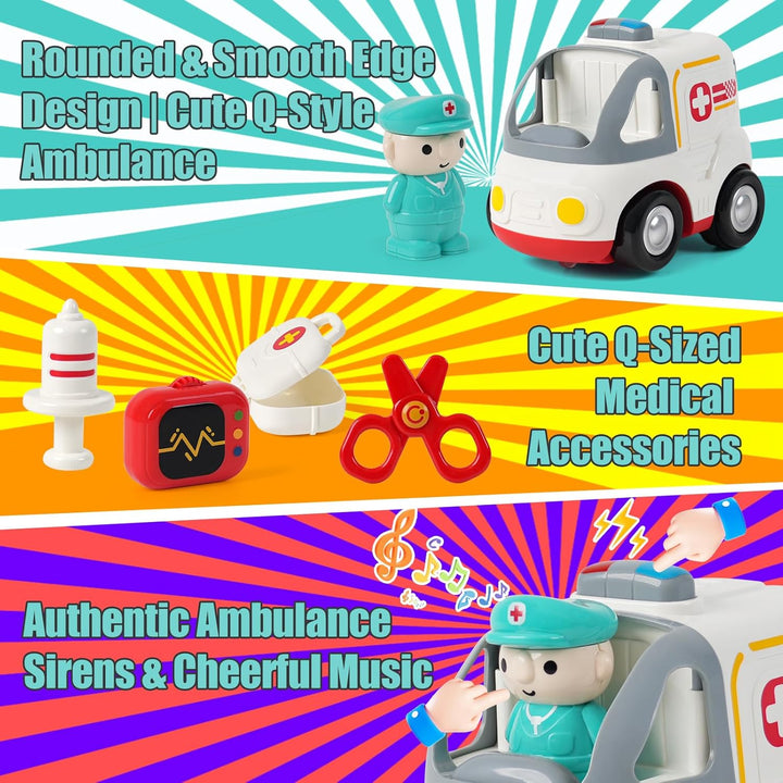 QPOU Auto a control remoto para niños \u2013 Juguete de ambulancia...