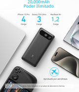 Anker Cargador portátil de 20,000 mAh con cable USB-C integrado con...