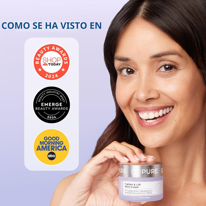 goPure Crema para apretar y levantar el cuello, clínicamente probada