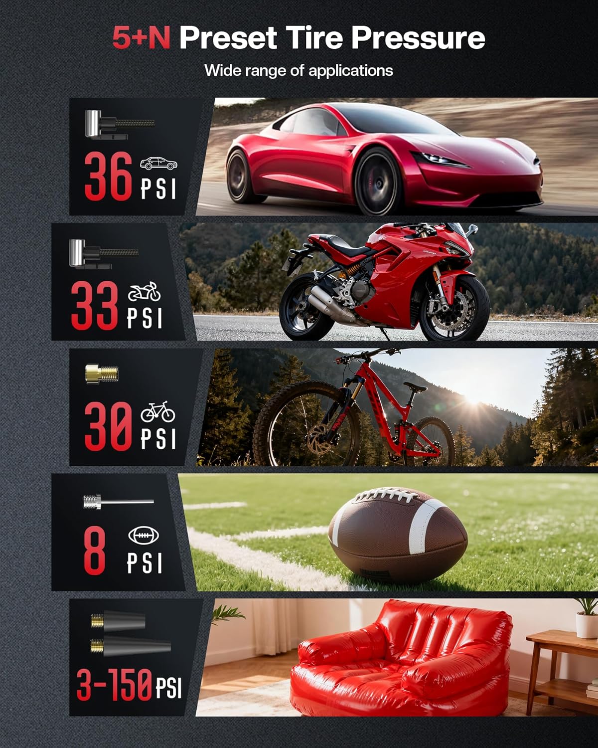 NUTCITY Compresor de aire portátil para neumáticos de automóvil, 16...