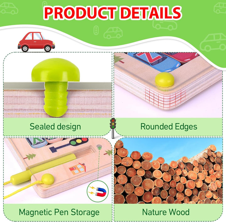 Rompecabezas magnético de madera del laberinto del