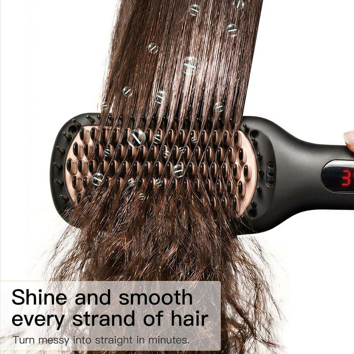 MEGAWISE Cepillo alisador de pelo iónico Pro Ceramic para salón en...