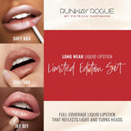 Runway Rogue Mini Liquid Lipstick Trio, 3 tonos a prueba de transferencia, Rodeo