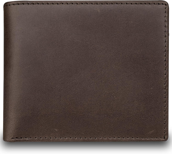 Cartera de cuero genuino DK86 para hombre, billetera biplegable con...