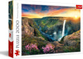 Trefl Cascada Háifoss, Islandia, rompecabezas de 2000 piezas, 37.8 x 26.9