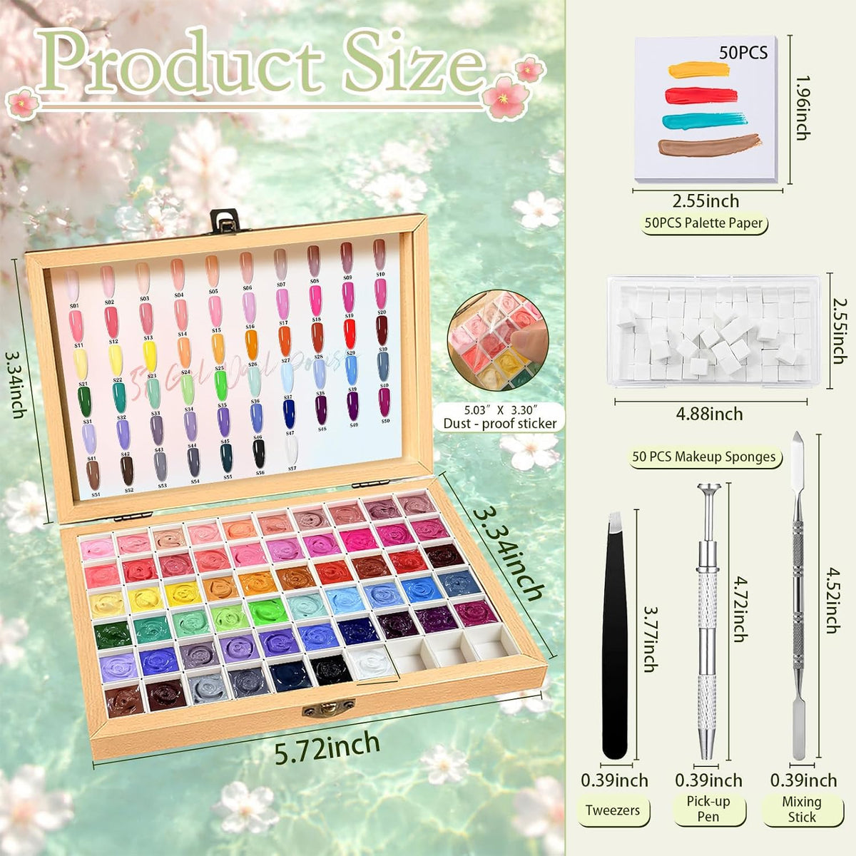 GZIXBDA Paleta de esmaltes de gel y herramientas de 57 colores | Pi...