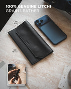 VULKIT Cartera de cuero genuino con sobres para dinero en efectivo, cierre magnético