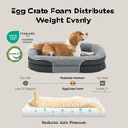 Bedsure Camas ortopédicas para perros con cojín ovalado de 360 °, perro de