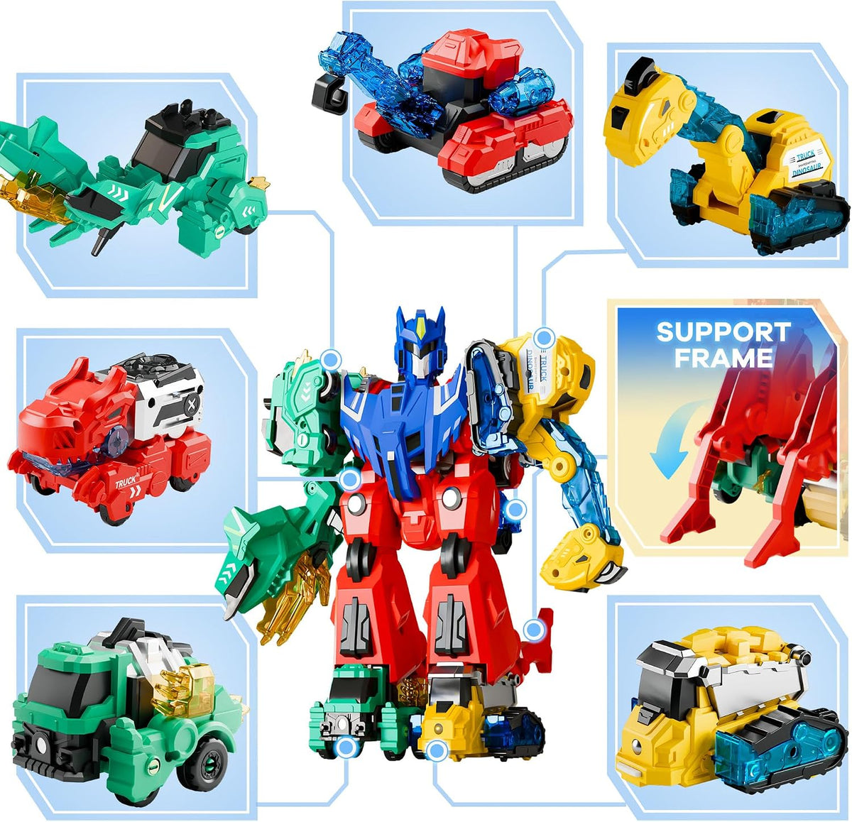 iPlay, iLearn Kids Dinosaurio Transformar Robot Juguete Magnético Camión