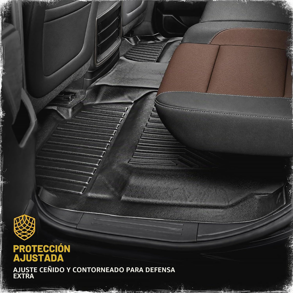 CAT® JustFit™ 3D - Tapete trasero de ajuste personalizado para Chevy Silverado 1500 Crew Cab 2014-2018, revestimiento de goma resistente medido por láser, accesorios Silverado