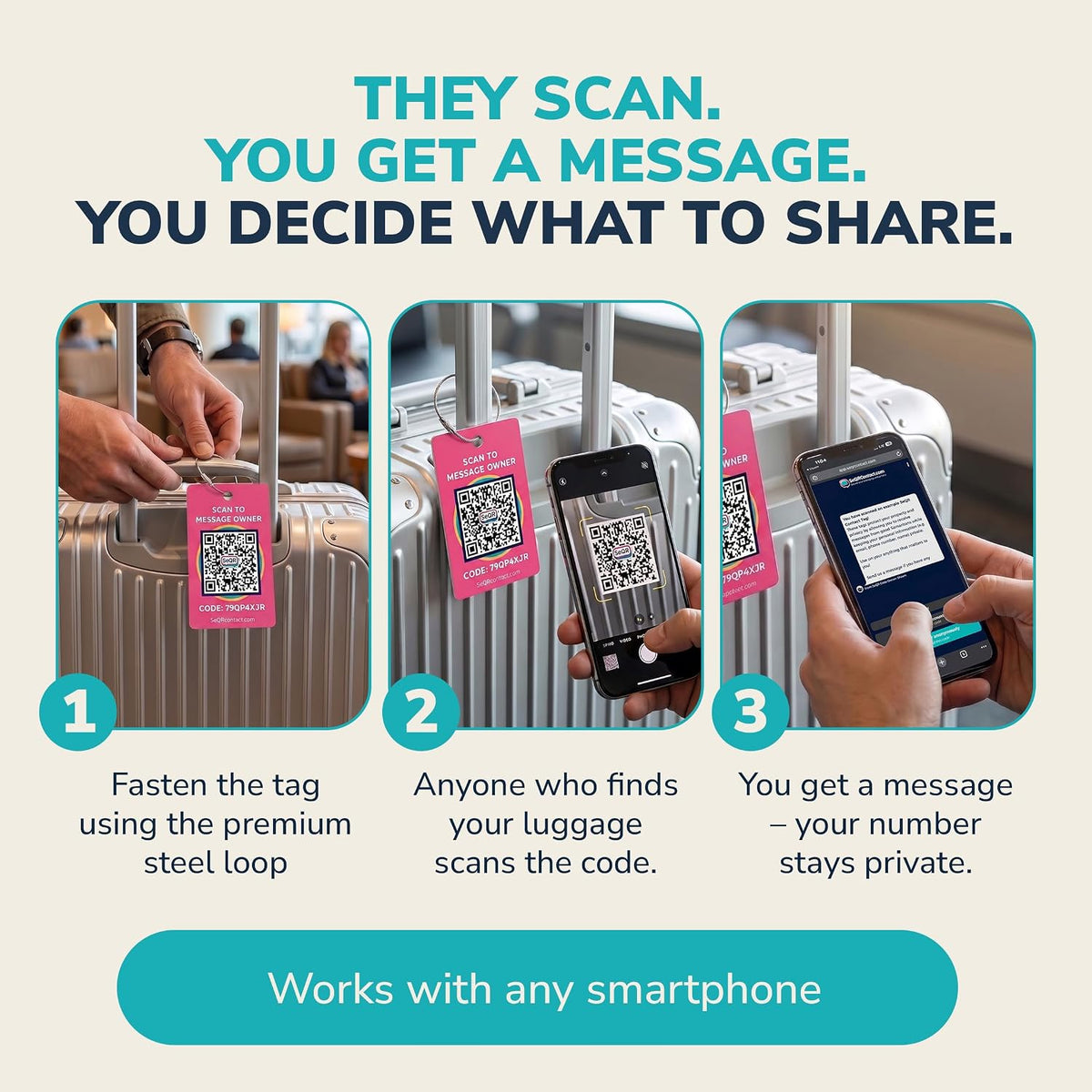 Etiquetas de equipaje inteligentes | Etiqueta de equipaje con código QR de