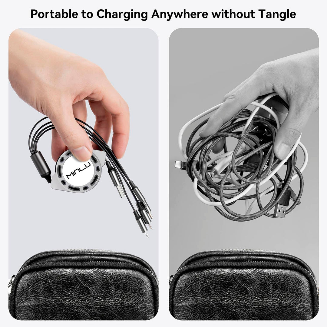 MINLU Cable de carga múltiple 4A paquete de 2 cables de