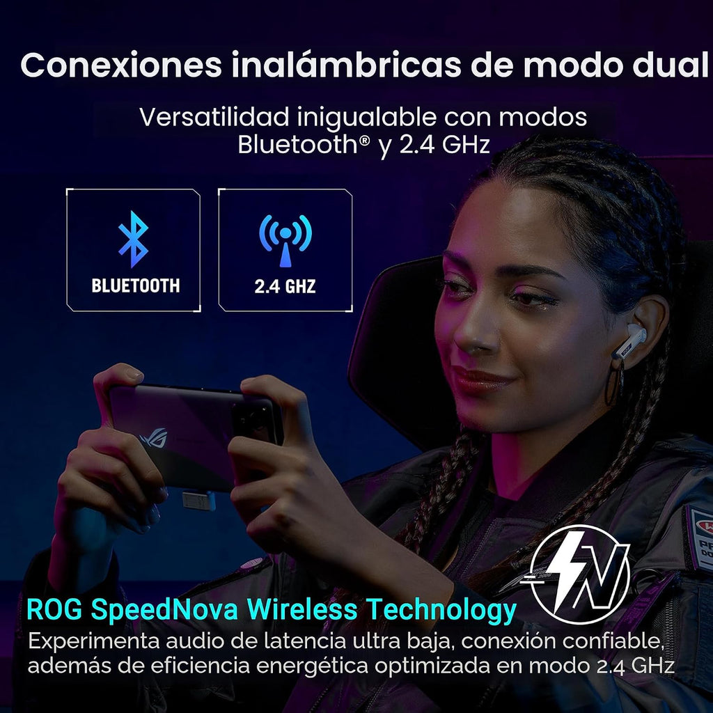 ASUS ROG Cetra True Wireless SpeedNova - Auriculares para videojuegos, modo