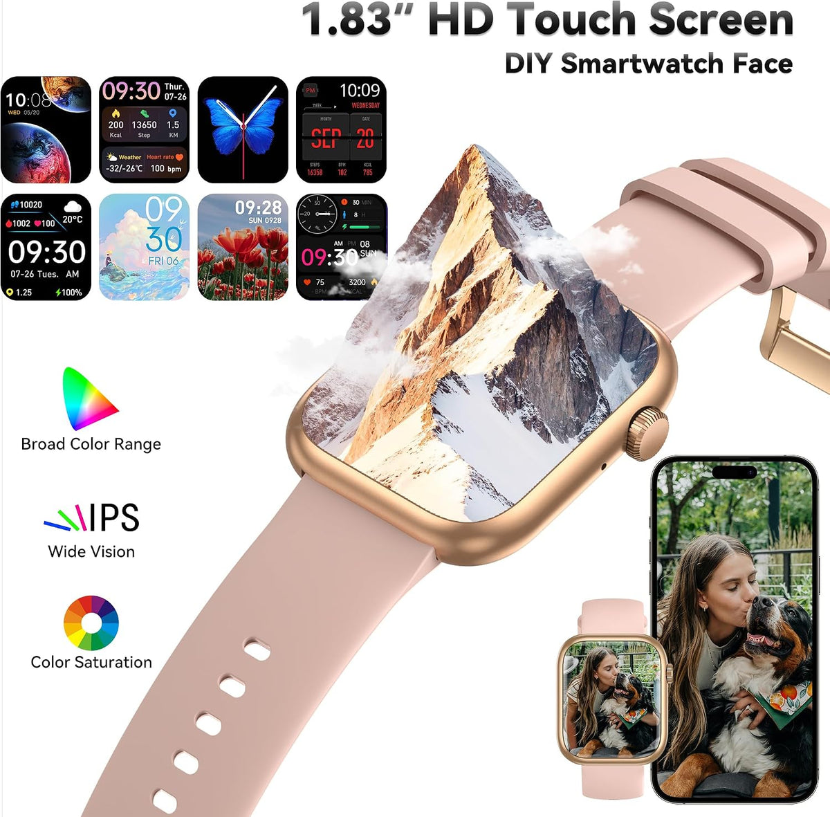 Reloj inteligente para mujer rosa nuevo