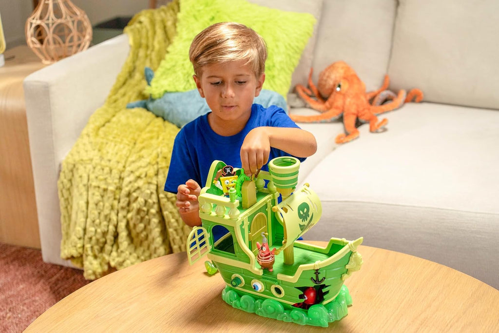 Spongebob Squarepants Movie: Search para Squarepants - Flying Dutchman’s Ship Playset con 6 Exclusive Figures, Lights, Motion & Hidden Features para Kids Ages 3+