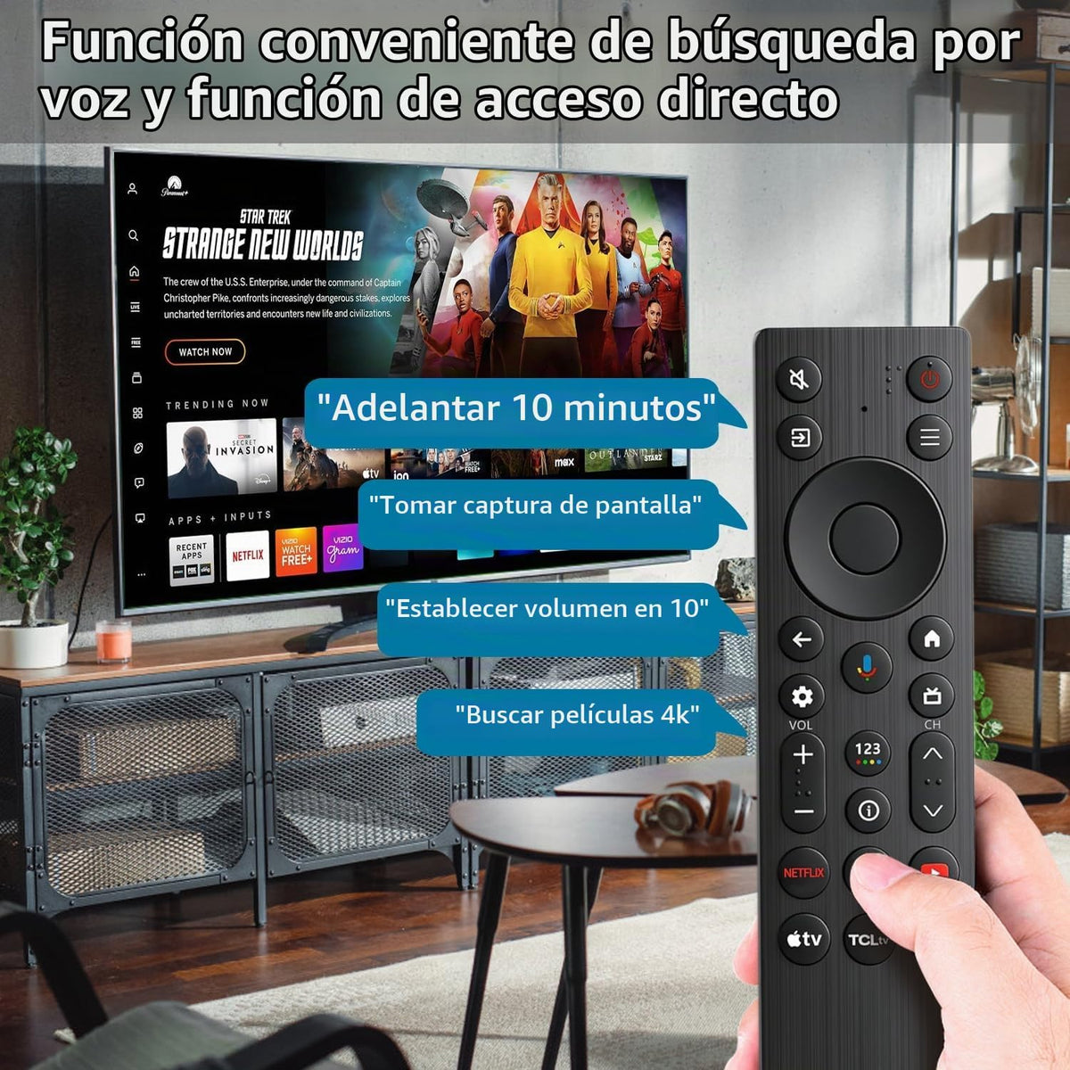 RC923A FMB1 Reemplazo de control remoto por voz, compatible con TCL Google Smart TV 4K HDR QLED Mini LED TV QM5K QM6K QM6K PRO QM7K Q77K X11K Series