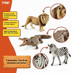 Schleich Wild Life - Paquete de 7 juguetes de animales de sabana | 77763