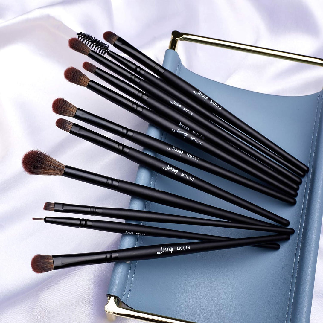 Jessup Juego de brochas de maquillaje veganas con corrector en polv...