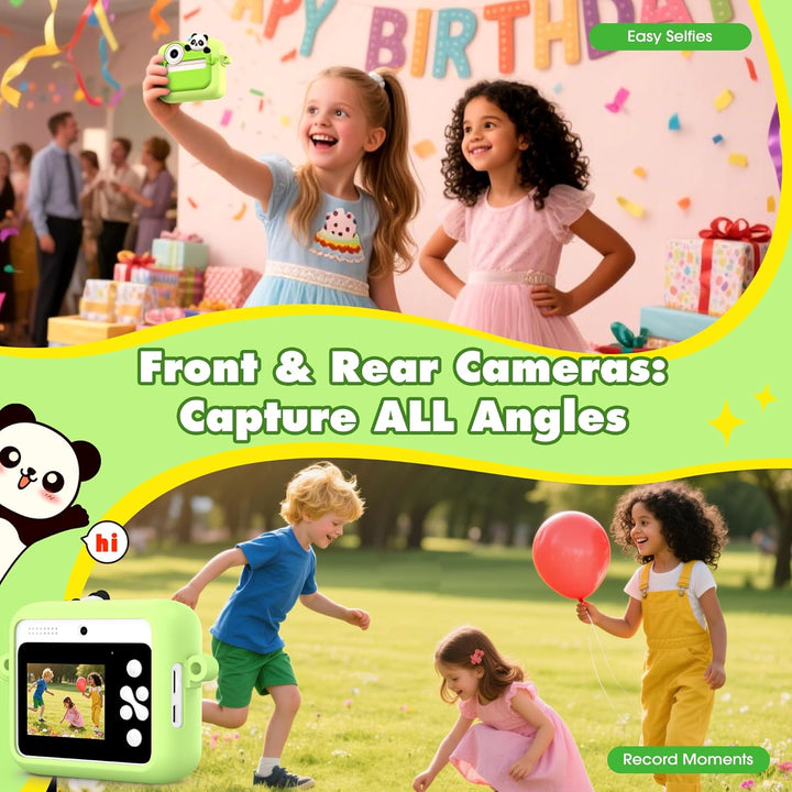 Cámara para niños, impresión de fotos instantánea, cámaras duales d...