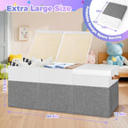 Caja de juguetes Extra Large, Cofre de almacenamiento de juguetes plegable con tapas, 40" x 14" x 16"