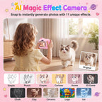 Cámara para Niños AI con Impresión Instantánea y Tarjeta de 32GB, 5 Rollos de Papel, 1080P