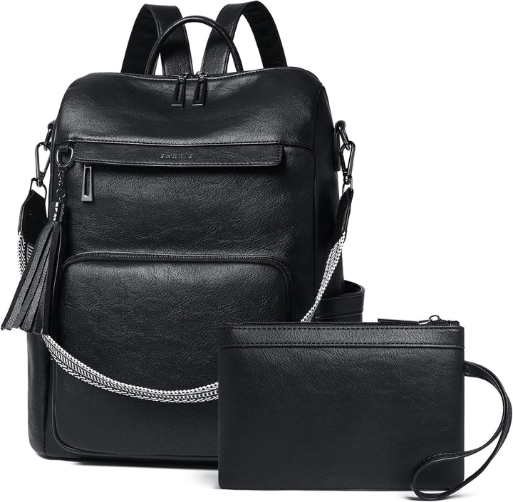 Shrrie - Mochila de cuero vegano para laptop para mujer de 14 pulga...