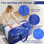 Paquete de 6 bolsas de mudanza extra grandes resistentes con cremallera reforzada y asas anchas, contenedores de almacenamiento resistentes a la humedad cubos de empaque para ropa, dormitorio