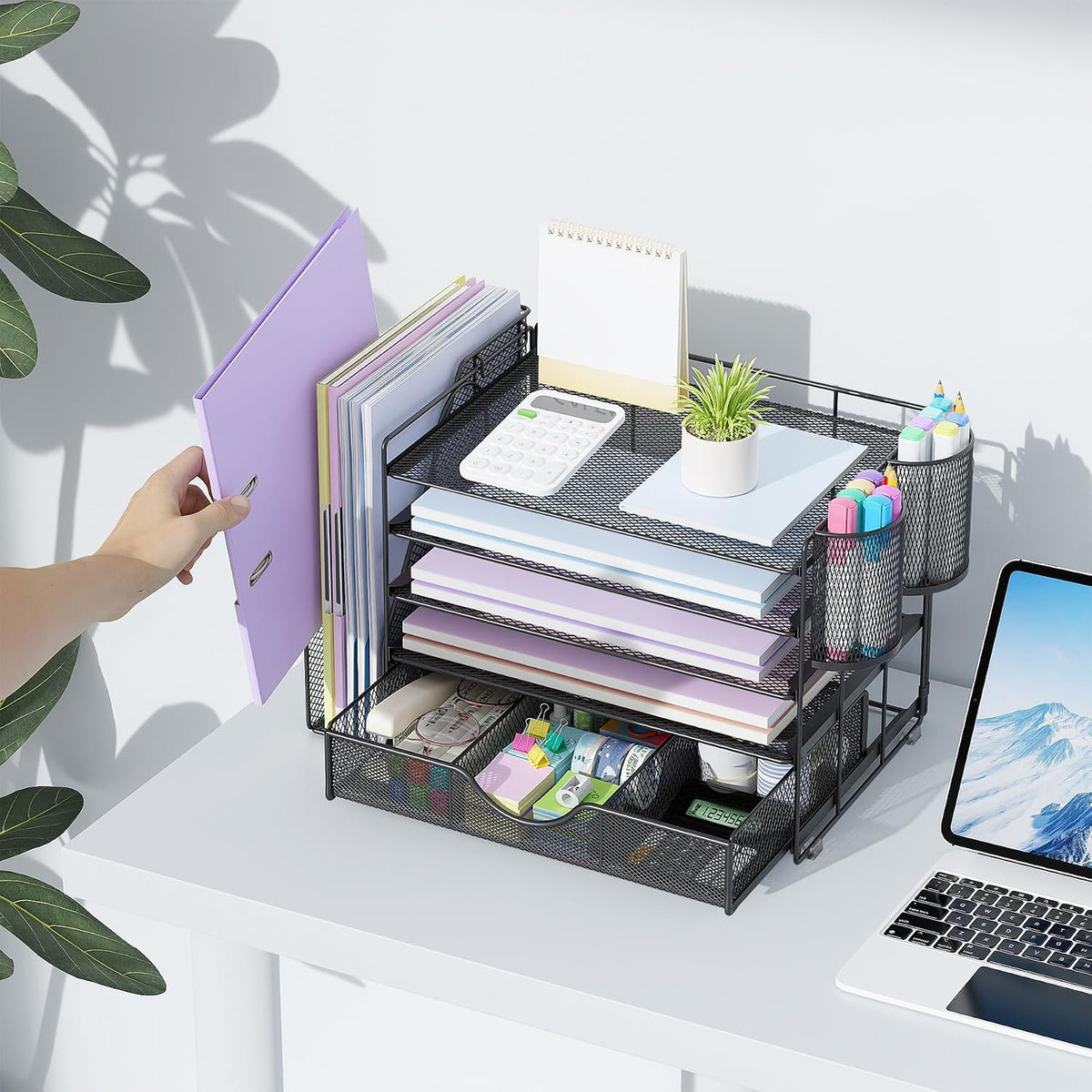 Lámpara gianotter Organizador de escritorio de 5 niveles con cajones y soportes