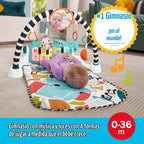 Fisher-Price Alfombra de juego para bebés Glow and Grow Kick & Play Piano Gym, juguete de aprendizaje musical azul con actividades de desarrollo para recién nacidos a partir de 0 meses