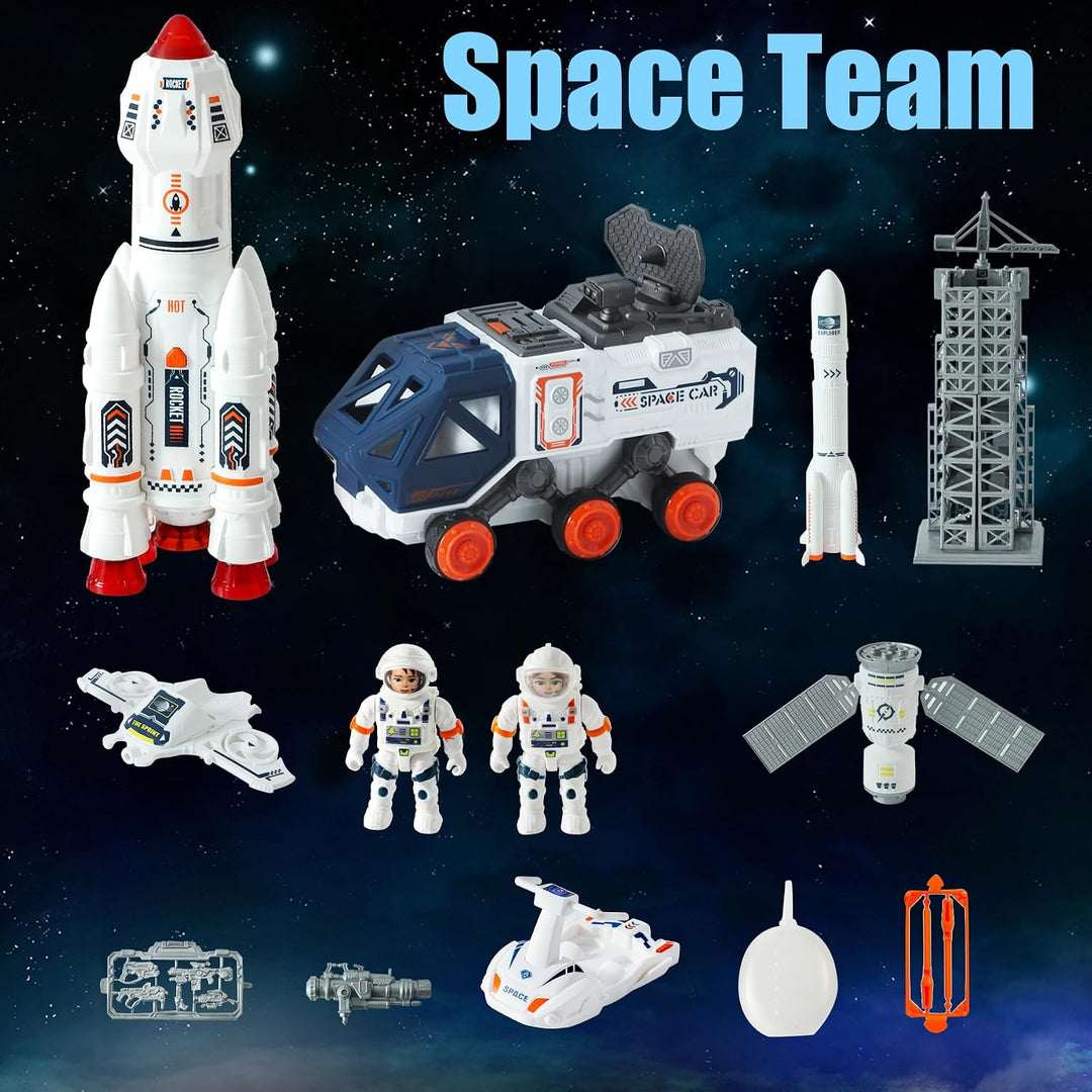Wbzle Juguetes de nave espacial para niños, juego de cohete con efe...
