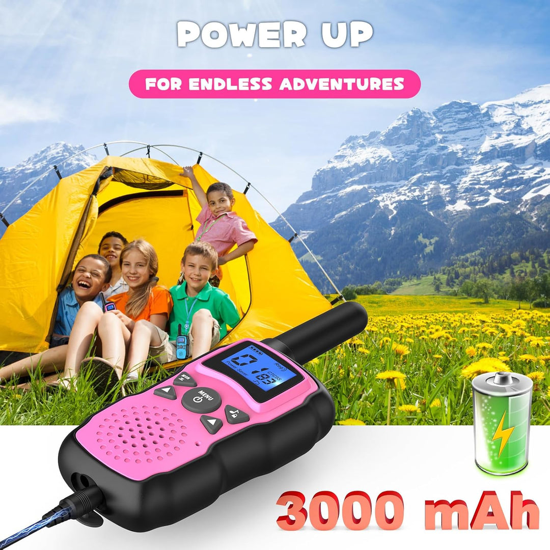 Wishouse Walkie Talkies para niños y adultos, paquete de 3 recargab...