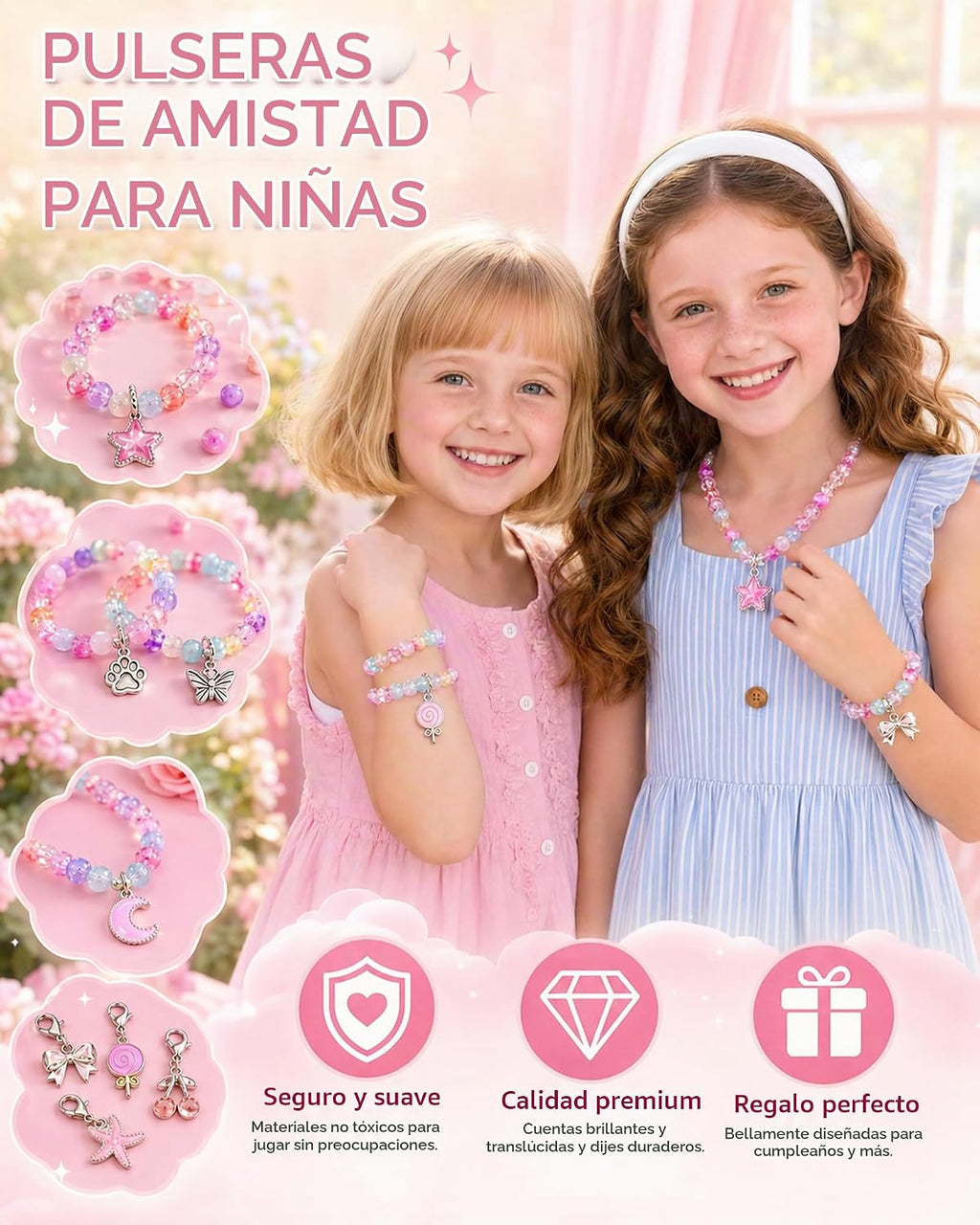STACTCUTE Máquina para hacer pulseras de cuentas de 820 piezas para niñas 6
