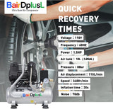 BairDplusL - Compresor de aire ultra silencioso de 3.2 galones, 110...