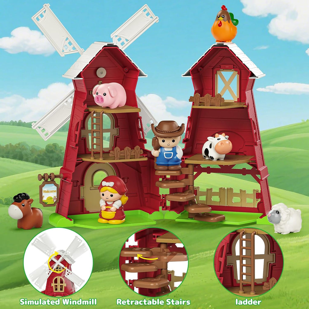 Juguete Montessori para niños pequeños de 1 a 3 años, molino de viento, regalo para bebés niños y niñas