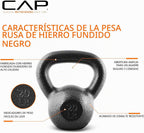 CAP Kettlebell de hierro fundido simples y sets, mango ancho, base plana