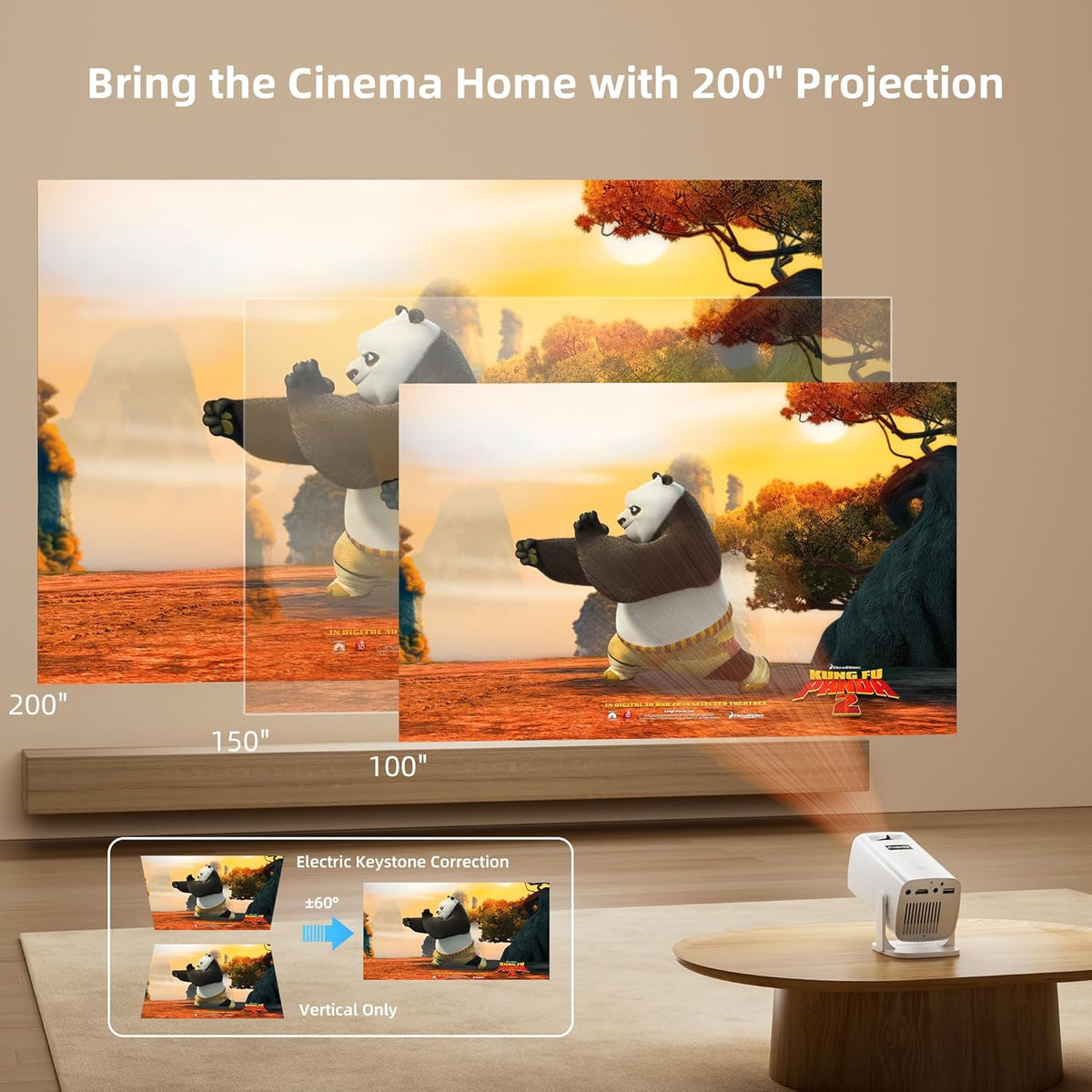 Mini proyector, proyector portátil compatible con 4K, proyector par...