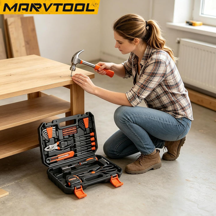 MarvTool Juego de herramientas de 57 piezas, kit de herramientas ma...